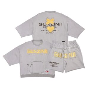 Gunzinii kangaroo pocket tshirt short set