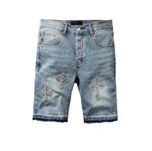 Purple shorts, with diamond and cross, Full Diamond