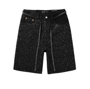 Purple shorts, with encrusted diamonds