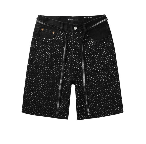 Purple shorts, with encrusted diamonds
