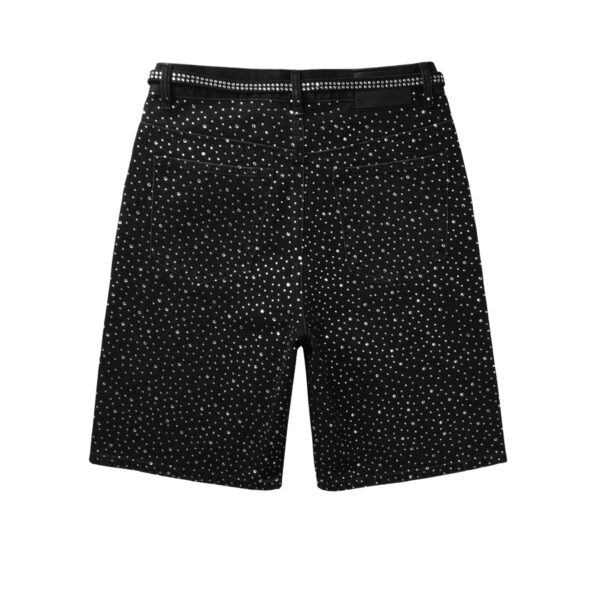 Purple shorts, with encrusted diamonds