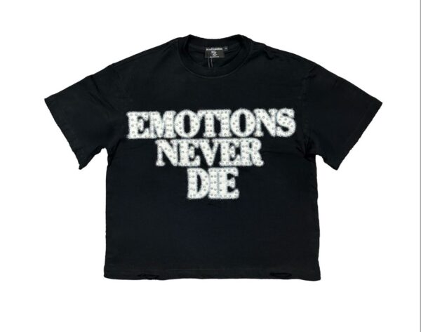 Black ‘End’ Rhinestone Tee Mixed Emotion