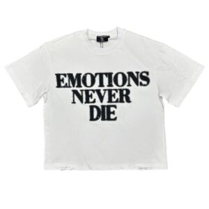 White ‘End’ Rhinestone Tee Mix Emotiom