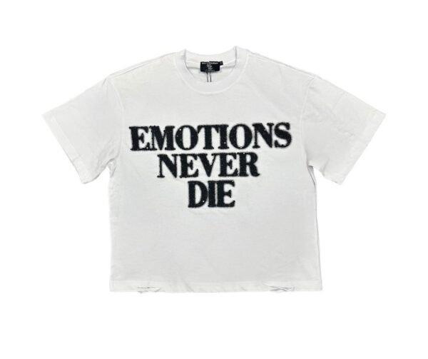 White ‘End’ Rhinestone Tee Mix Emotiom